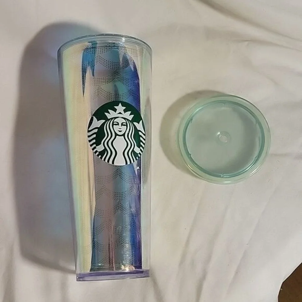 Starbucks Iridescent Tumbler Cold Cup Mermaid‎ Scale Texture 24 fl oz mermaid